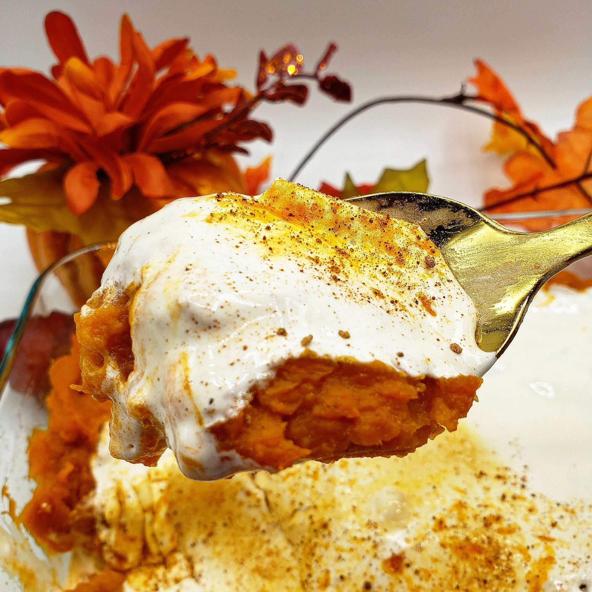 Creamy Sweet Potato Casserole - Funky Mello